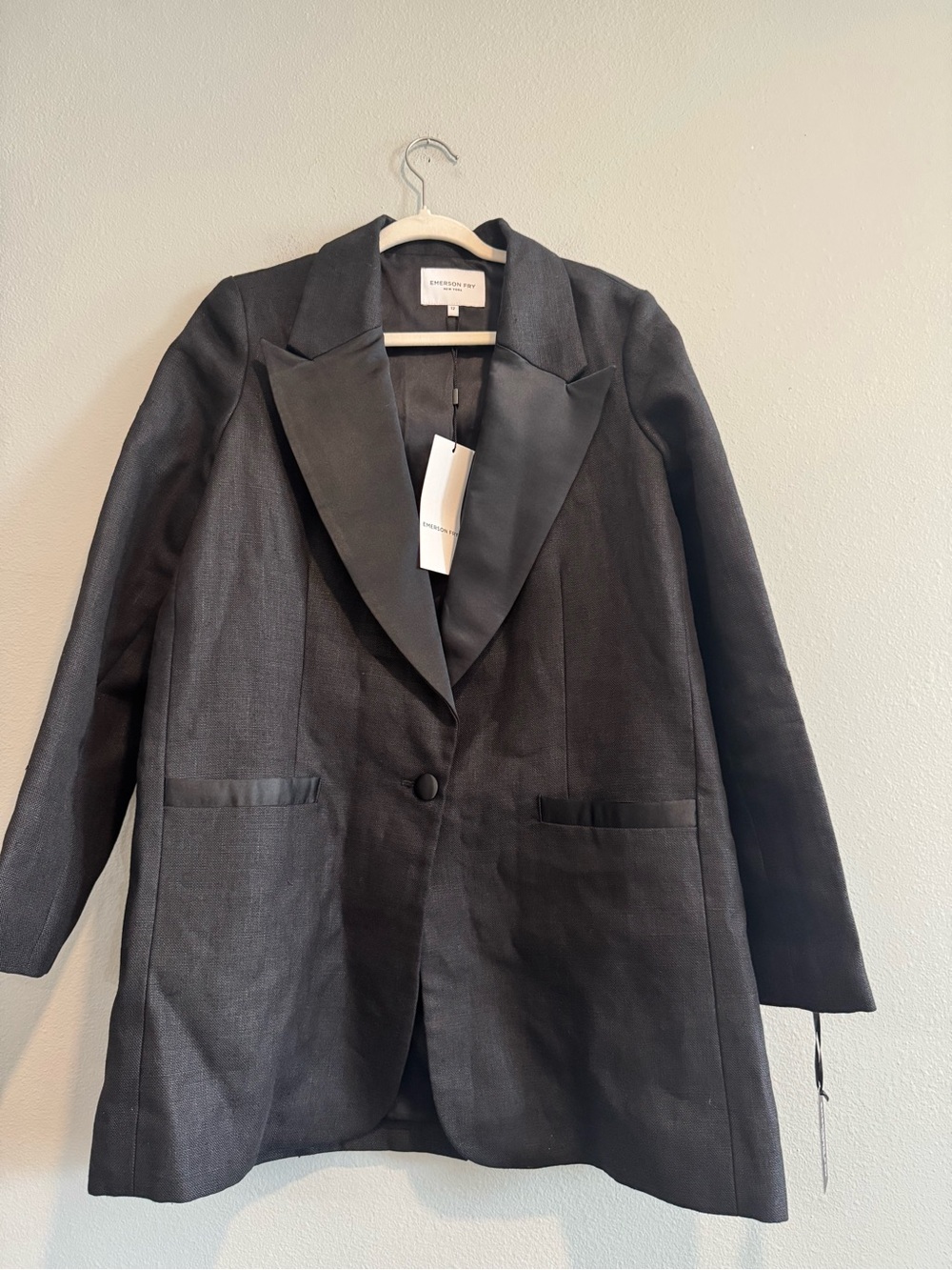 Emerson Fry Wingtip Tuxedo Blazer Jacket Linen Silk Old Money Timeless NEW 12